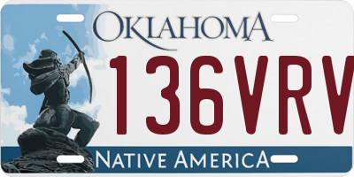 OK license plate 136VRV