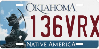 OK license plate 136VRX