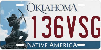 OK license plate 136VSG