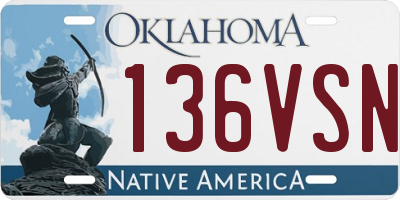 OK license plate 136VSN