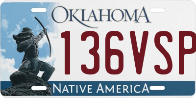OK license plate 136VSP