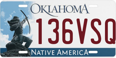 OK license plate 136VSQ