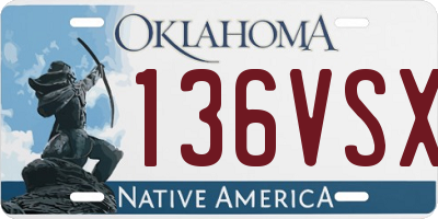 OK license plate 136VSX