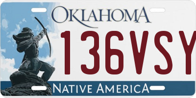 OK license plate 136VSY