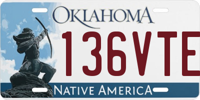 OK license plate 136VTE