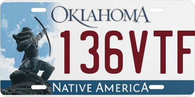OK license plate 136VTF