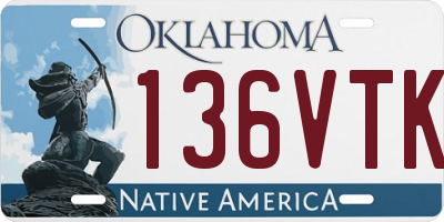 OK license plate 136VTK
