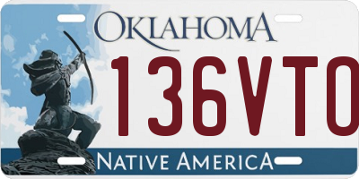 OK license plate 136VTO