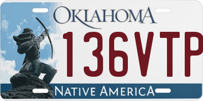 OK license plate 136VTP