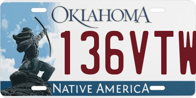 OK license plate 136VTW