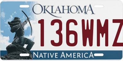 OK license plate 136WMZ