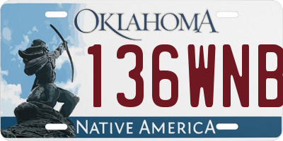 OK license plate 136WNB