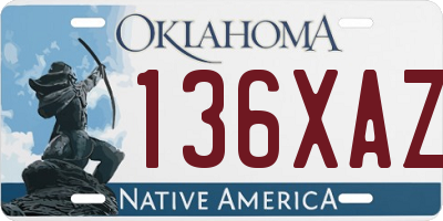 OK license plate 136XAZ