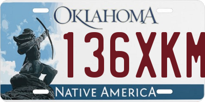OK license plate 136XKM