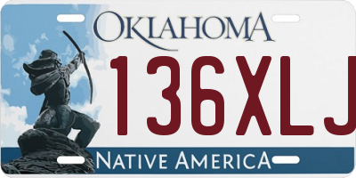 OK license plate 136XLJ