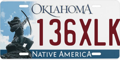 OK license plate 136XLK