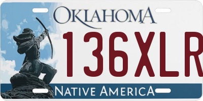 OK license plate 136XLR