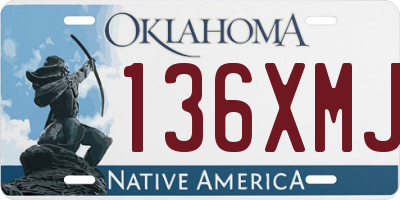 OK license plate 136XMJ