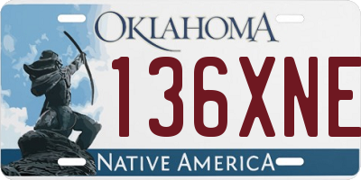 OK license plate 136XNE
