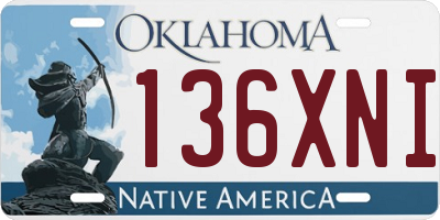 OK license plate 136XNI