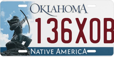 OK license plate 136XOB