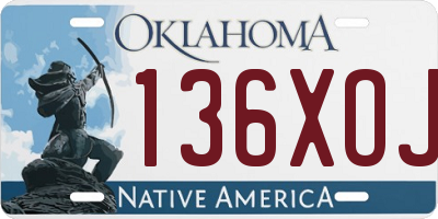 OK license plate 136XOJ