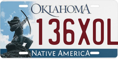 OK license plate 136XOL