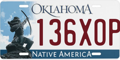 OK license plate 136XOP