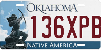 OK license plate 136XPB