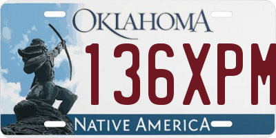 OK license plate 136XPM