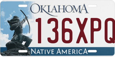 OK license plate 136XPQ