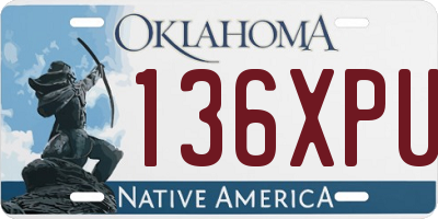 OK license plate 136XPU
