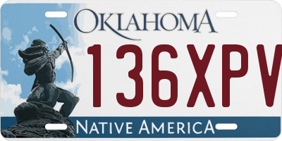 OK license plate 136XPV