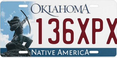 OK license plate 136XPX