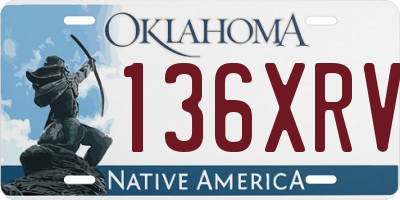 OK license plate 136XRV