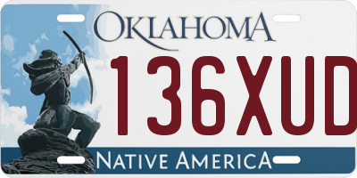 OK license plate 136XUD