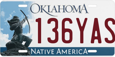 OK license plate 136YAS