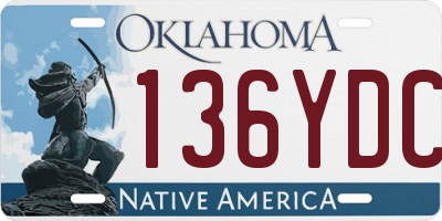 OK license plate 136YDC
