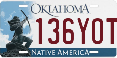 OK license plate 136YOT