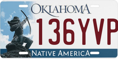 OK license plate 136YVP