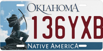 OK license plate 136YXB