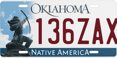 OK license plate 136ZAX