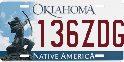 OK license plate 136ZDG