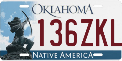 OK license plate 136ZKL