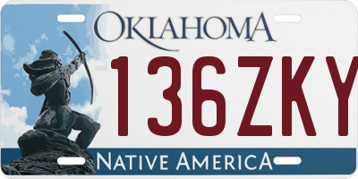 OK license plate 136ZKY