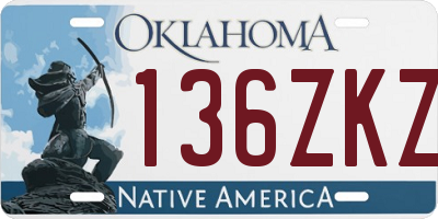 OK license plate 136ZKZ