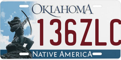 OK license plate 136ZLC