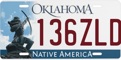 OK license plate 136ZLD