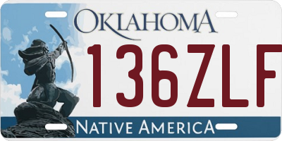 OK license plate 136ZLF