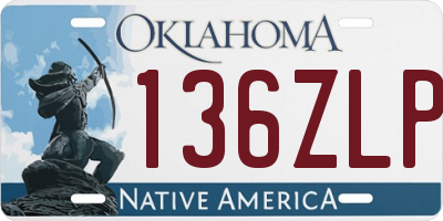 OK license plate 136ZLP